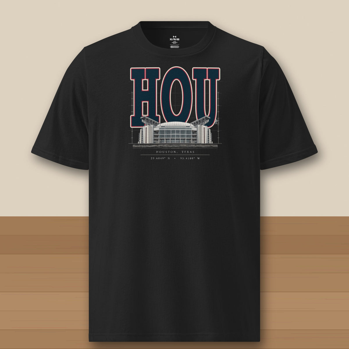 Under Armour Tee · Black · front · Houston Blueprint City athletic tee in black