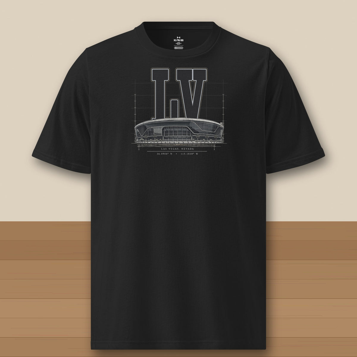 Under Armour Tee · Black · front · Las Vegas Blueprint City athletic tee in black