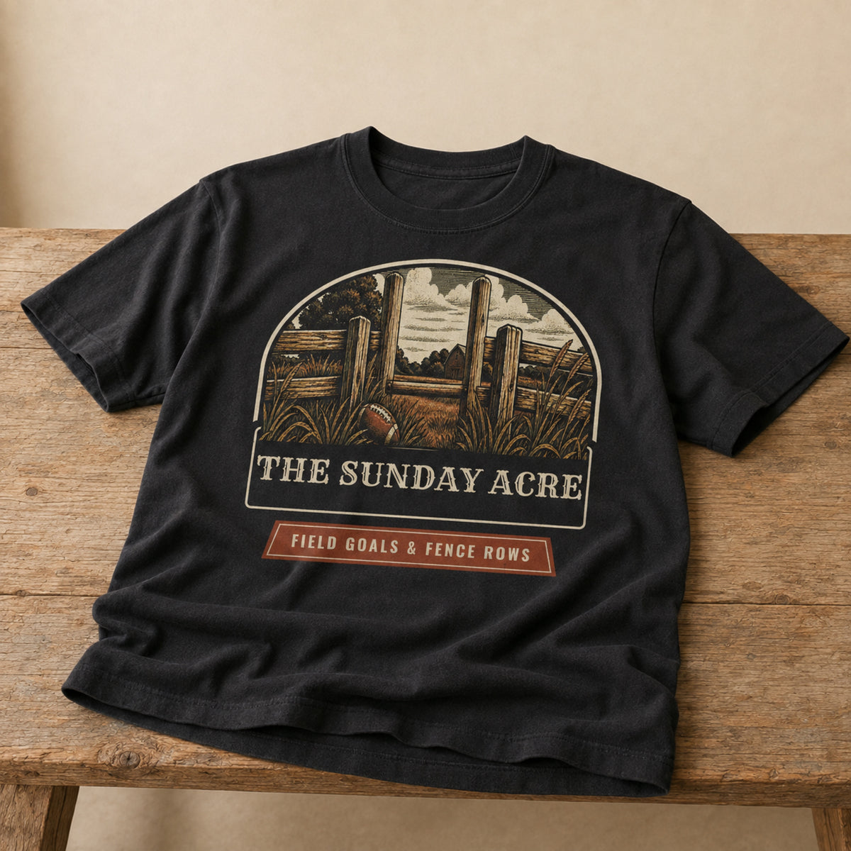 mockup: Field Goals & Fence Rows — Premium Tee (Bella + Canvas 3001)