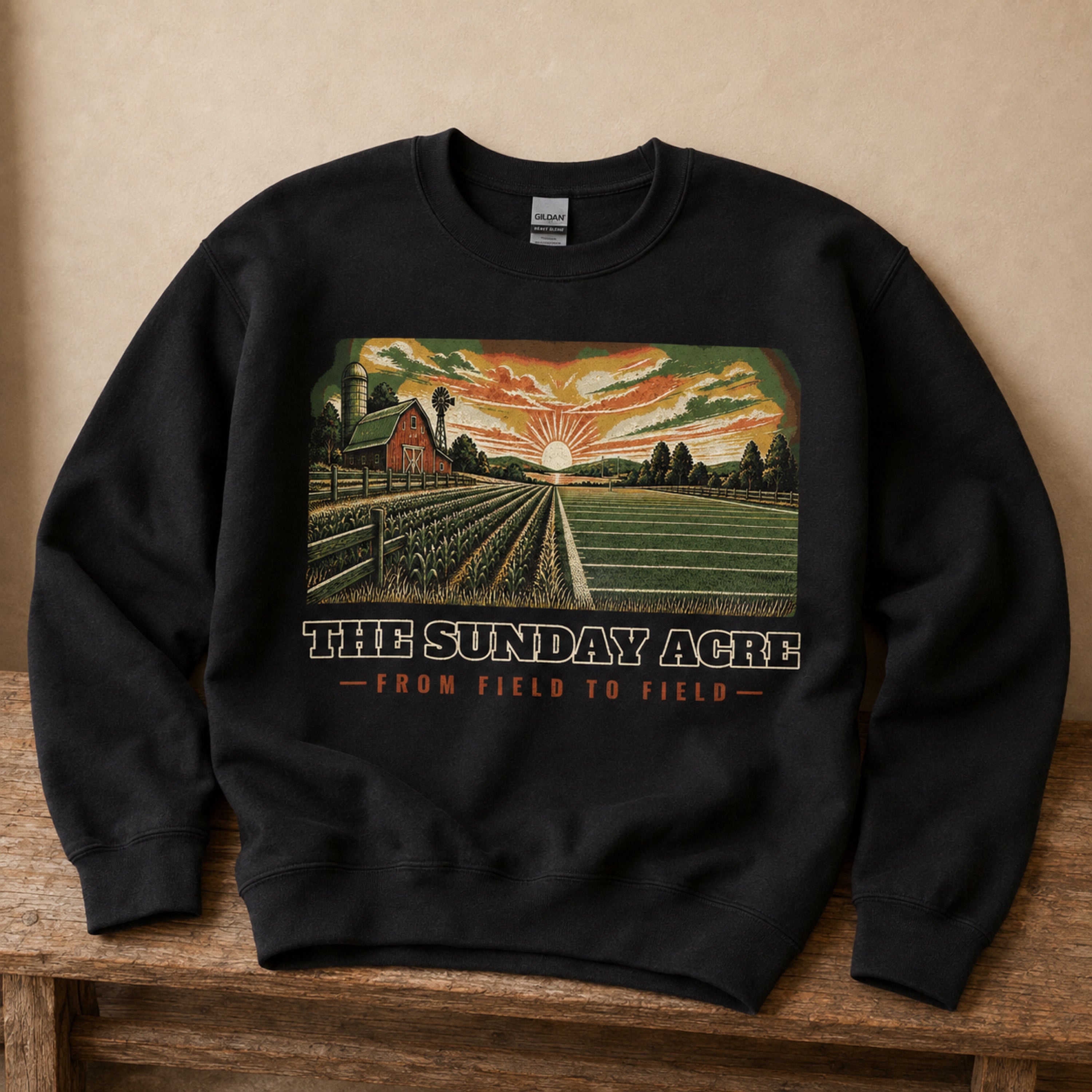 mockup: From Field to Field — Crewneck Sweatshirt (Gildan 18000)