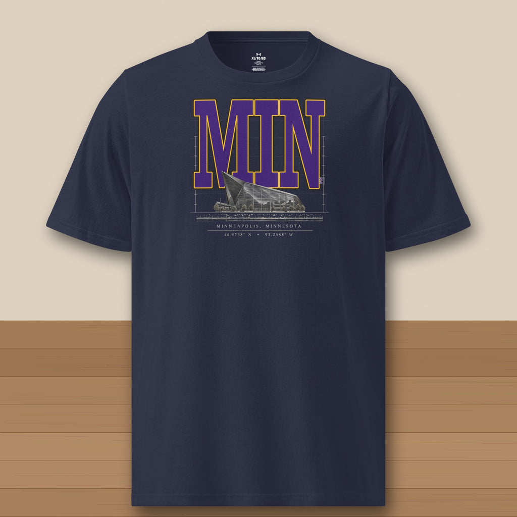 Under Armour Tee · Navy · front · Minnesota Blueprint City athletic tee in navy