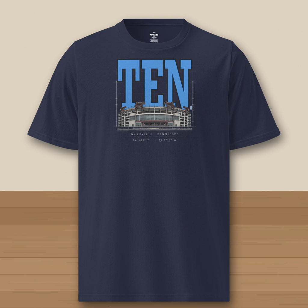 Under Armour Tee · Navy · front · Tennessee Blueprint City athletic tee in navy