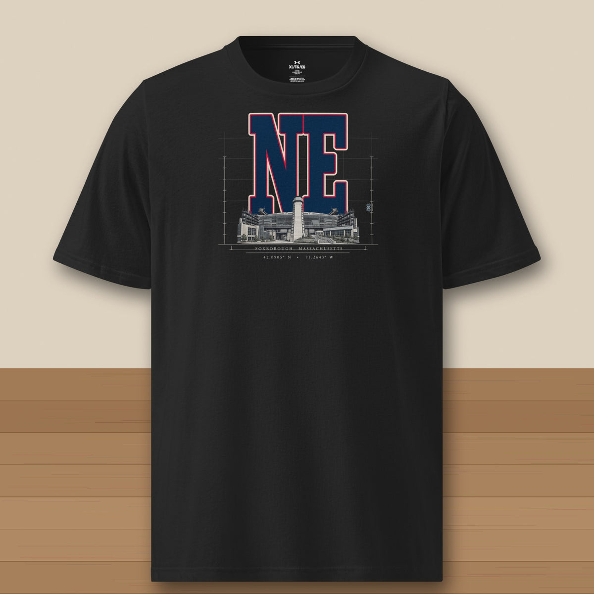 Under Armour Tee · Black · front · New England Blueprint City athletic tee in black