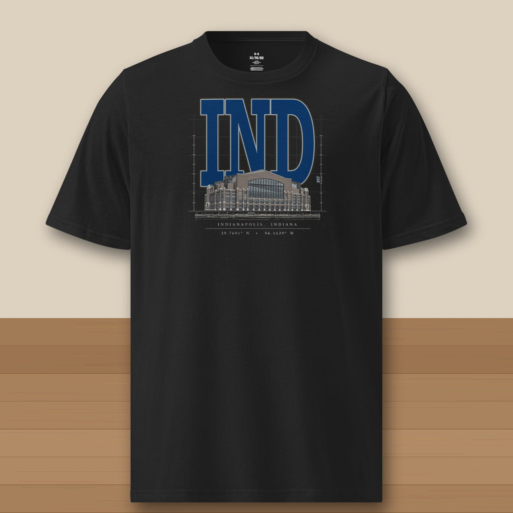 Under Armour Tee · Black · front · Indianapolis Blueprint City athletic tee in black