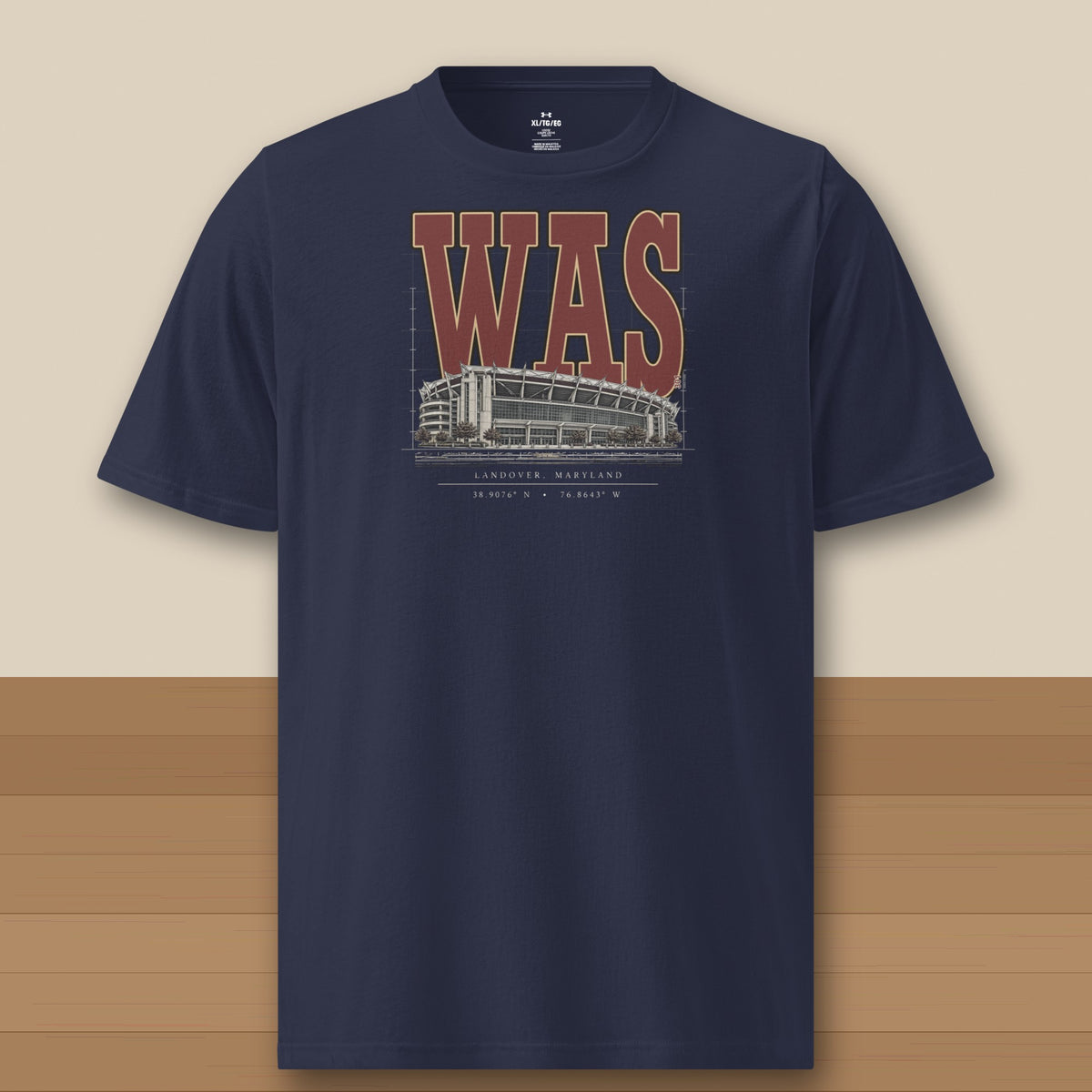 Under Armour Tee · Navy · front · Washington Blueprint City athletic tee in navy