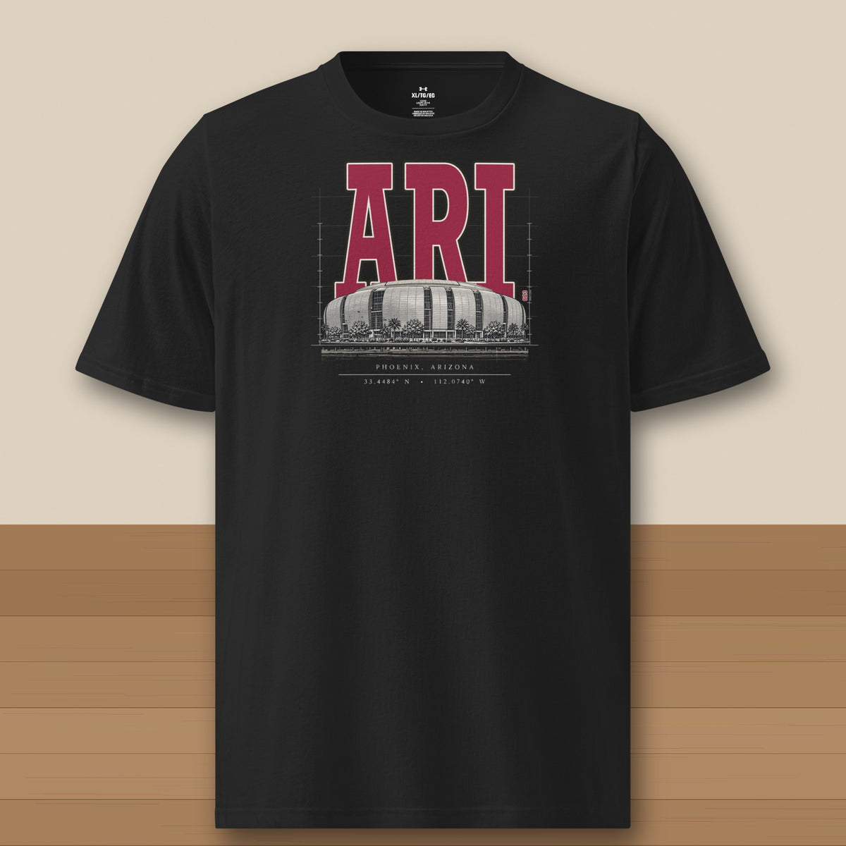 Under Armour Tee · Black · front · Arizona Blueprint City Under Armour tee in black