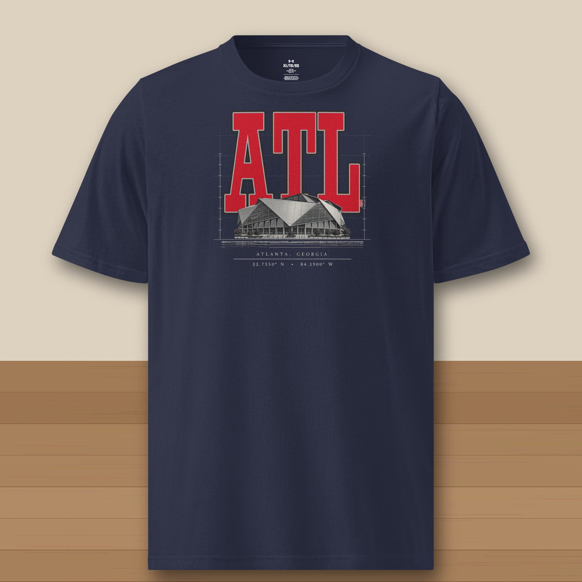 Under Armour Tee · Navy · front · Atlanta Blueprint City Under Armour tee in navy