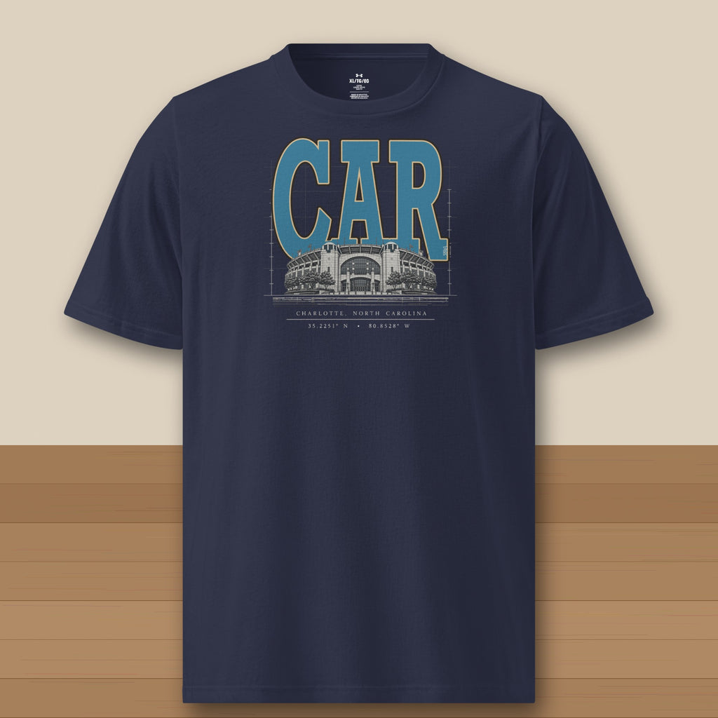 Under Armour Tee · Navy · front · Carolina Blueprint City Under Armour tee in navy