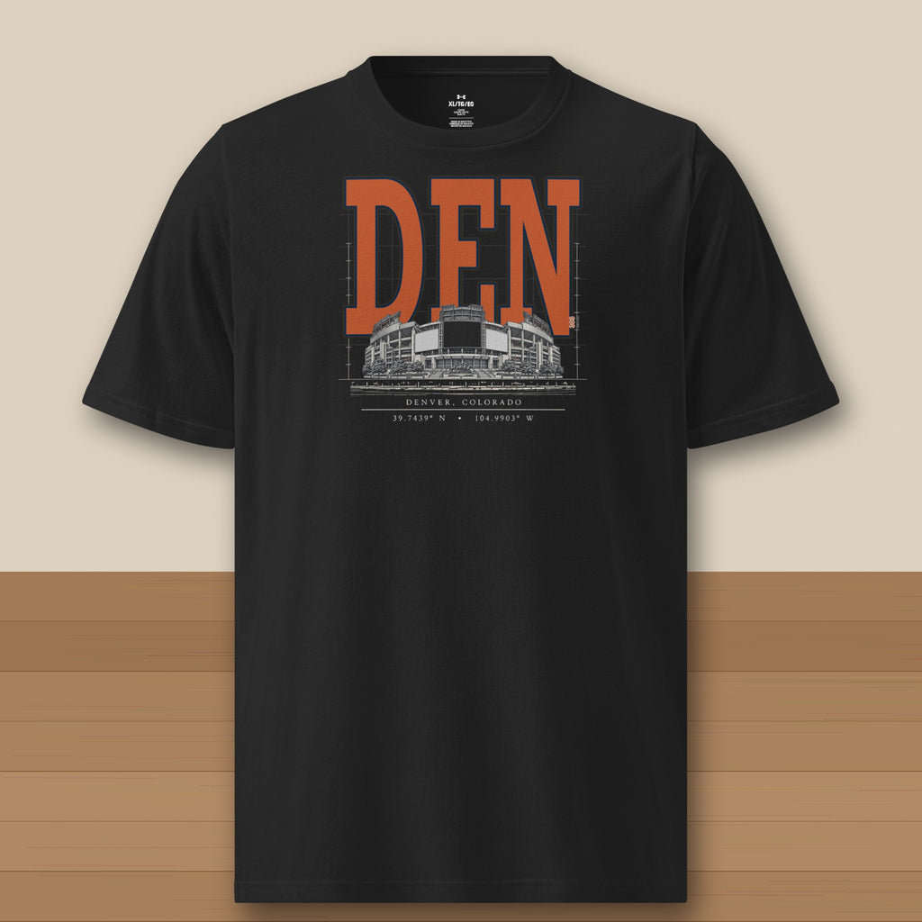 Under Armour Tee · Black · front · Denver Blueprint City Under Armour tee in black