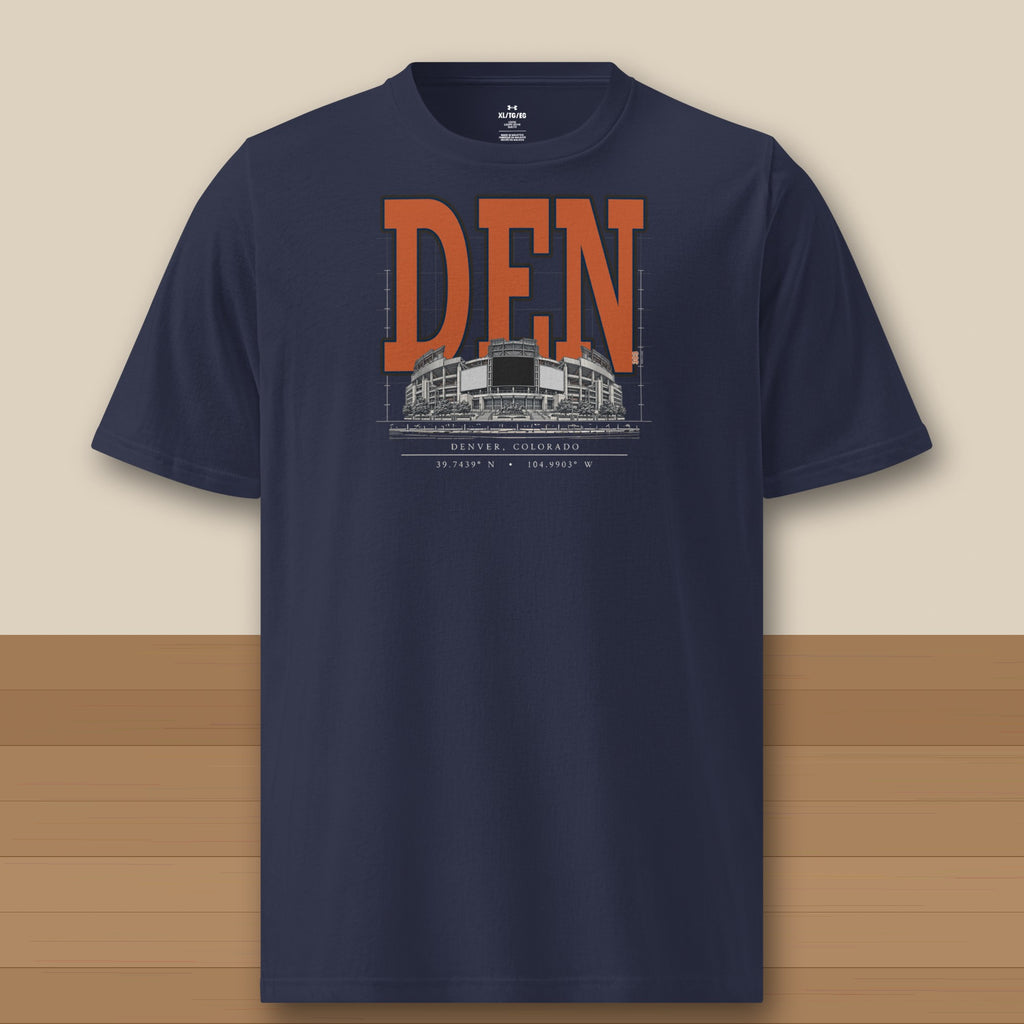 Under Armour Tee · Navy · front · Denver Blueprint City Under Armour tee in navy