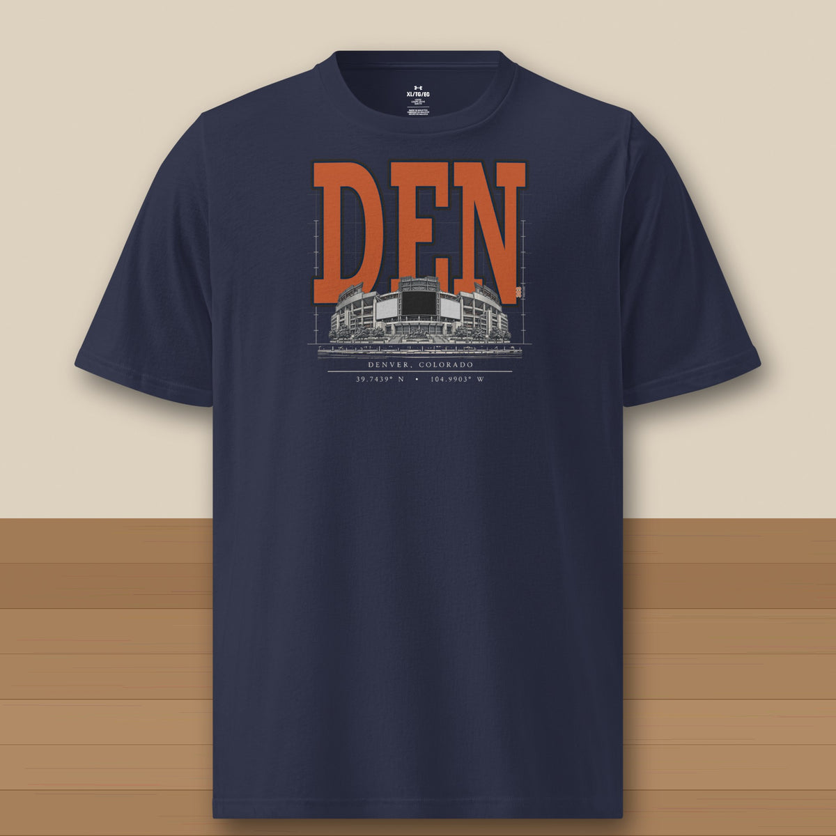 Under Armour Tee · Navy · front · Denver Blueprint City Under Armour tee in navy