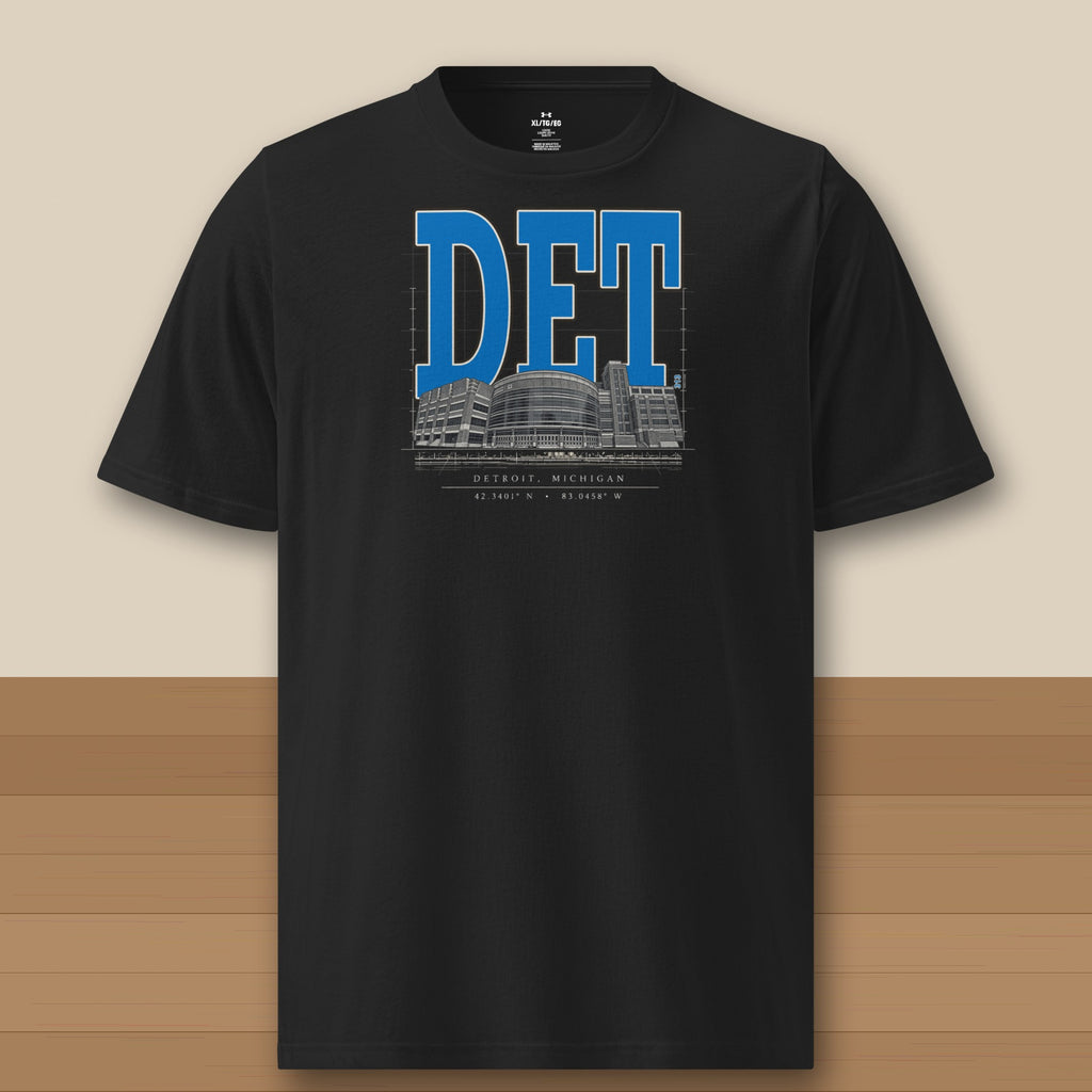 Under Armour Tee · Black · front · Detroit Blueprint City Under Armour tee in black