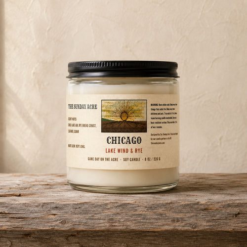 mockup: Chicago — Lake Wind & Rye — 9 oz Soy Candle