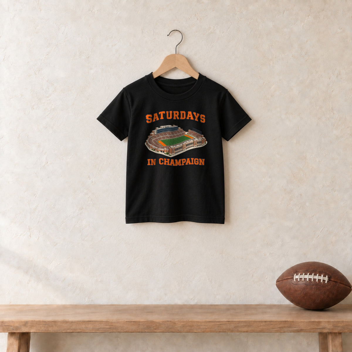 Color Black, Saturdays in Champaign Youth Classic Tee in black