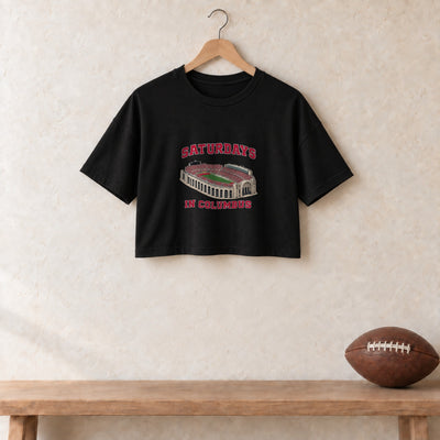 Color Black, Saturdays in Columbus Women's Crop Top in black