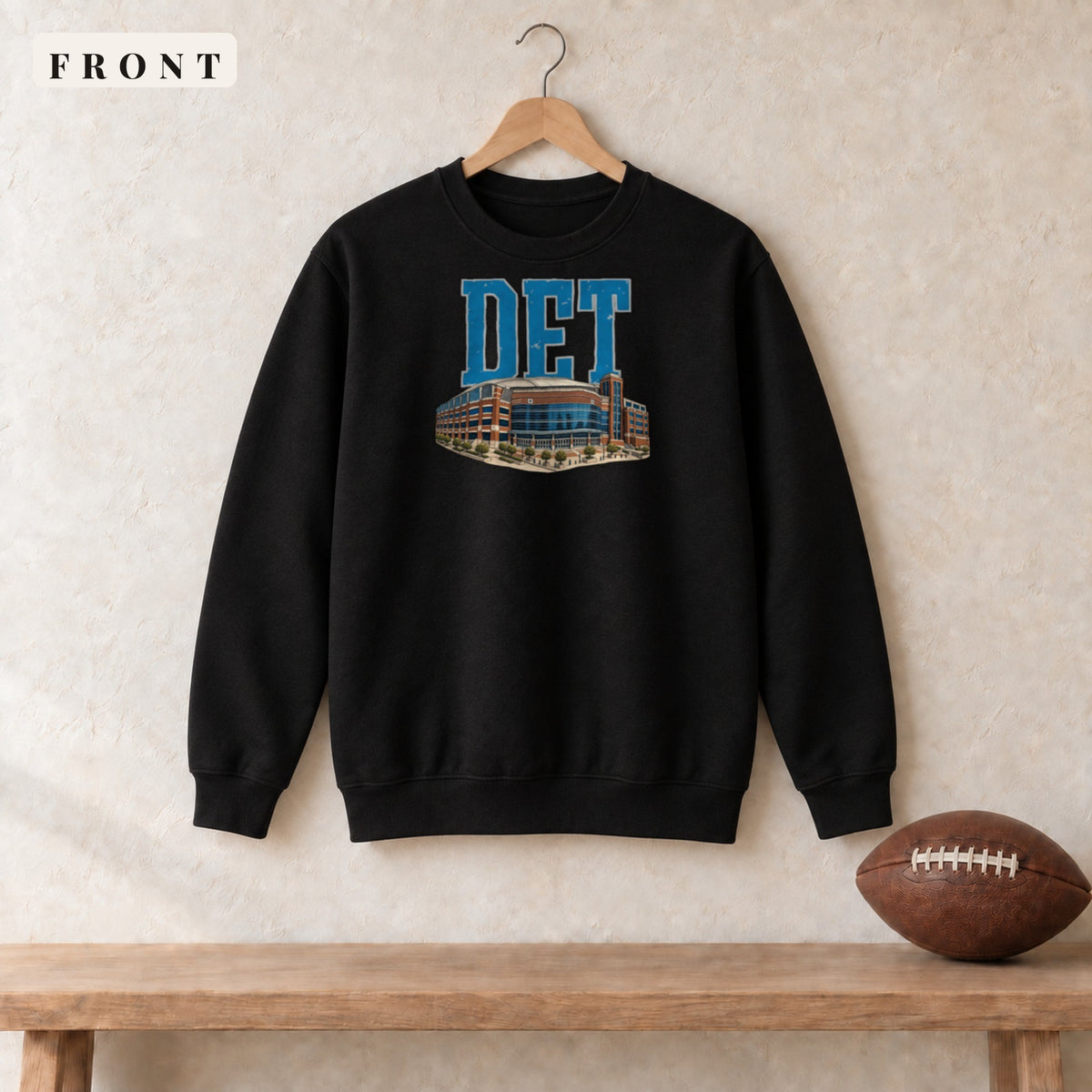 Crewneck · Black · front · Detroit Home Field Advantage crewneck in black