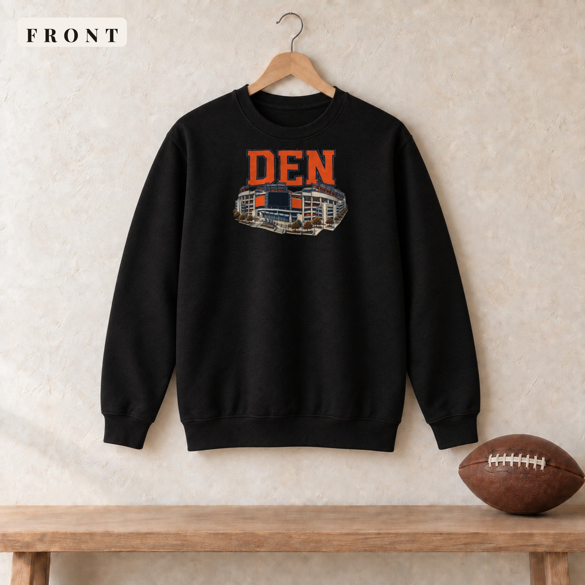 Crewneck · Black · front · Denver Home Field Advantage crewneck in black