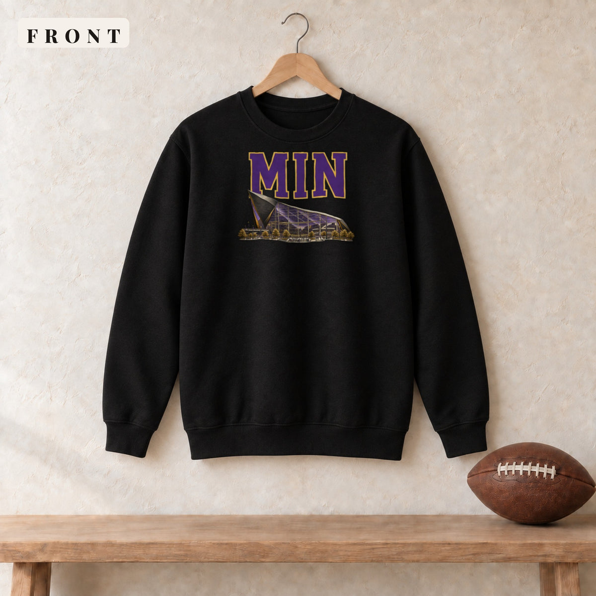 Crewneck · Black · front · Minnesota Home Field Advantage crewneck in black