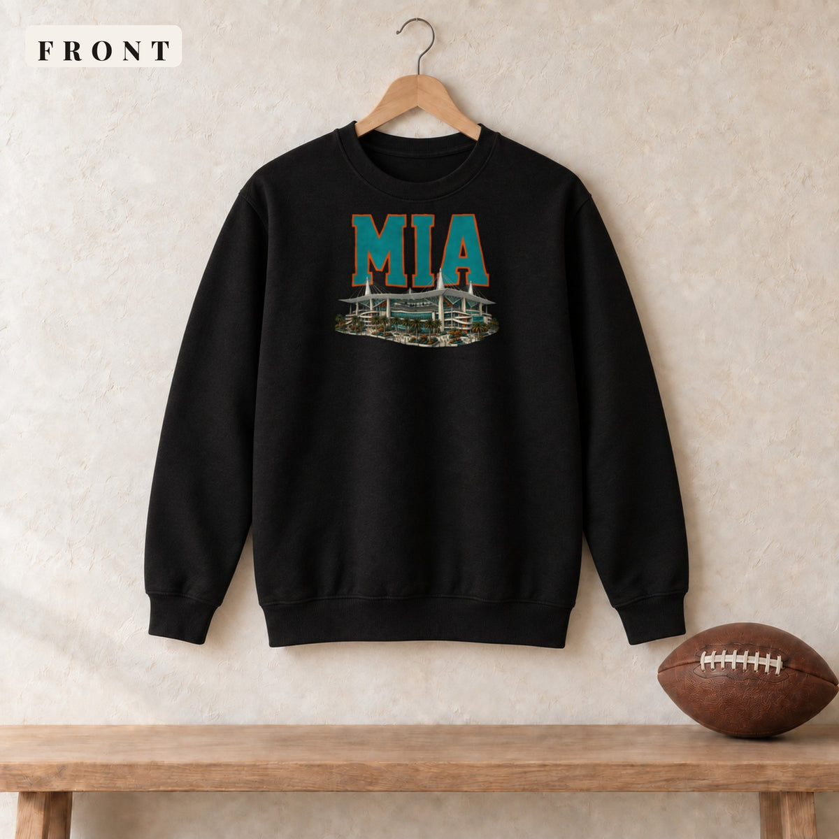 Crewneck · Black · front · Miami Home Field Advantage crewneck in black