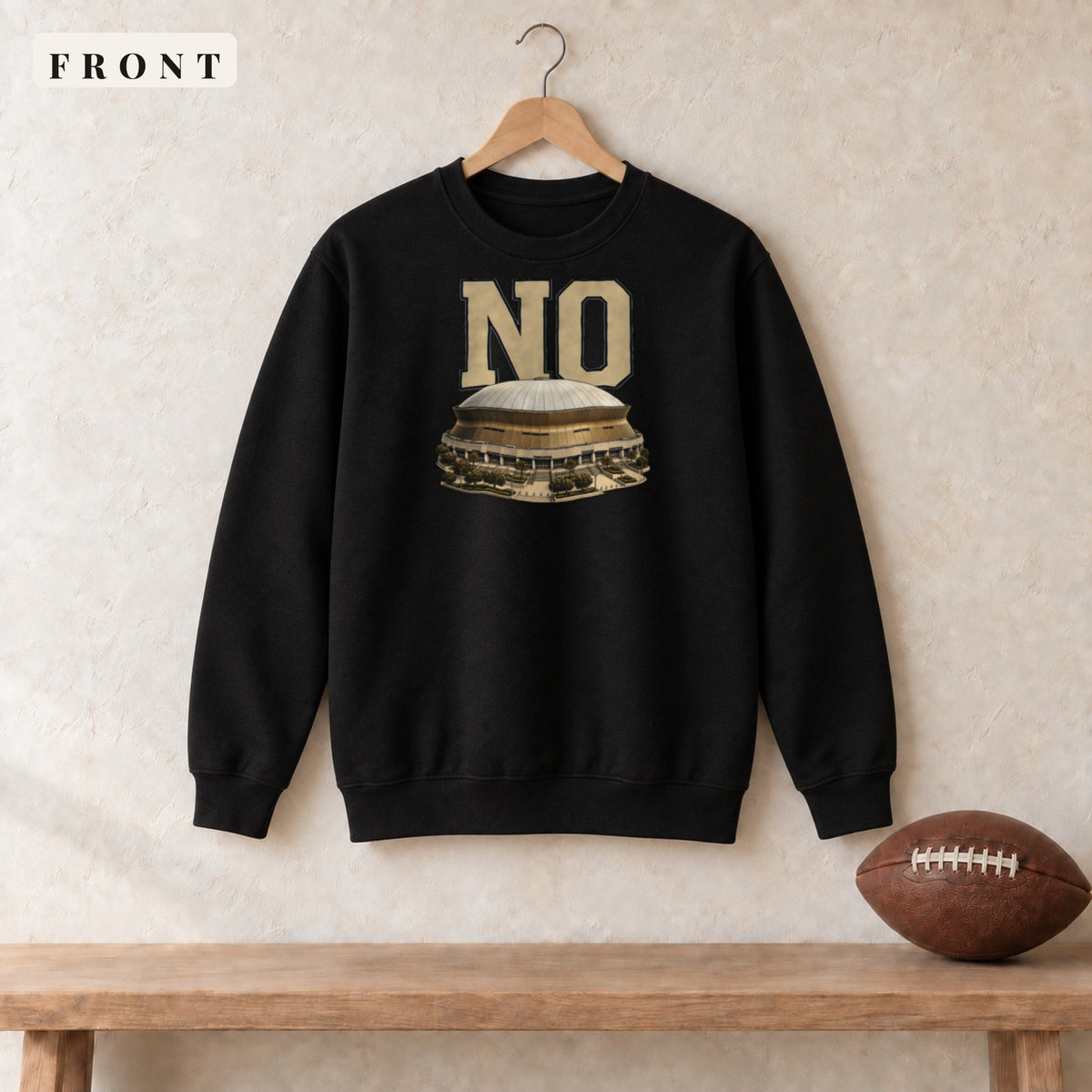 Crewneck · Black · front · New Orleans Home Field Advantage crewneck in black