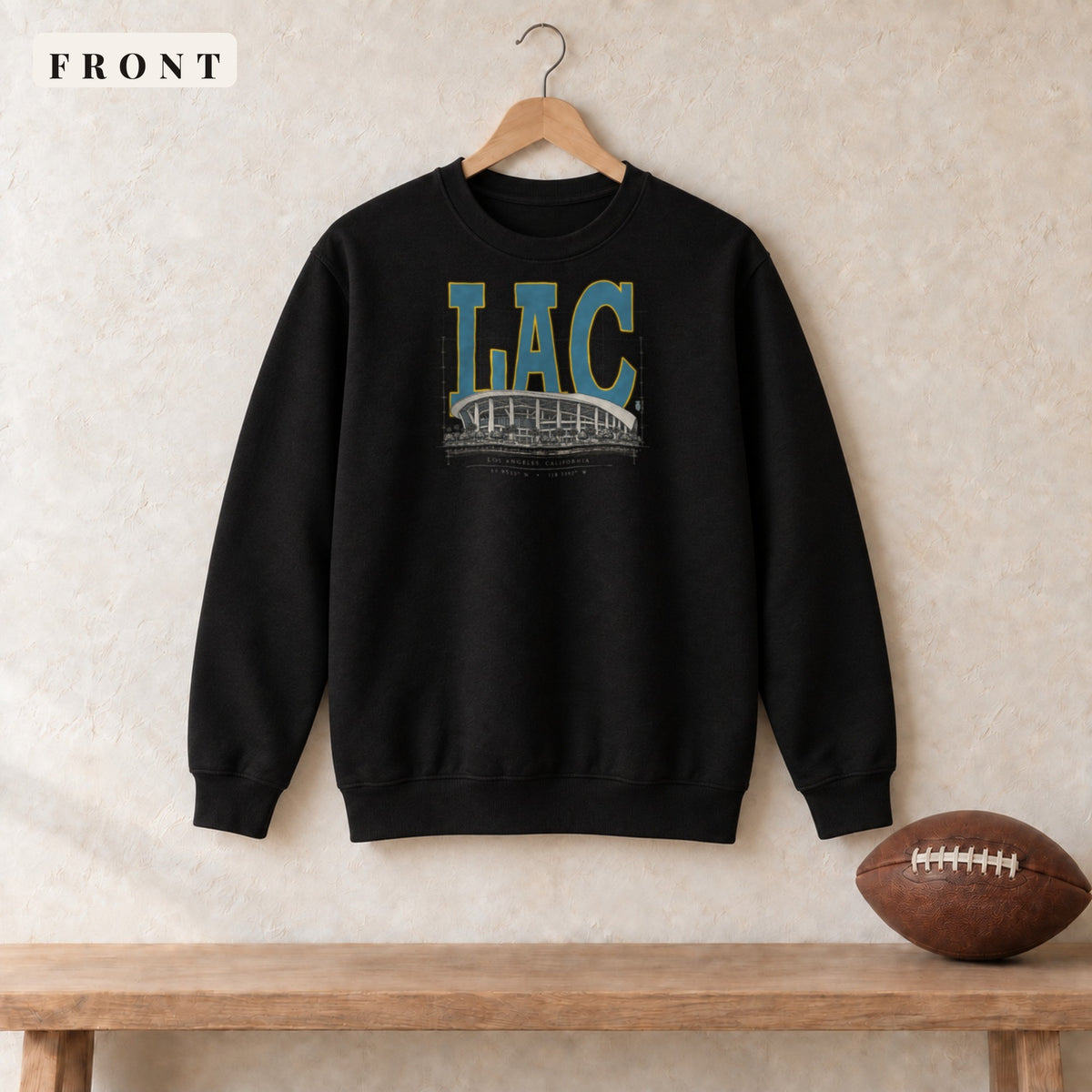 Crewneck · Black · front · Los Angeles Powder Blueprint City crewneck in black