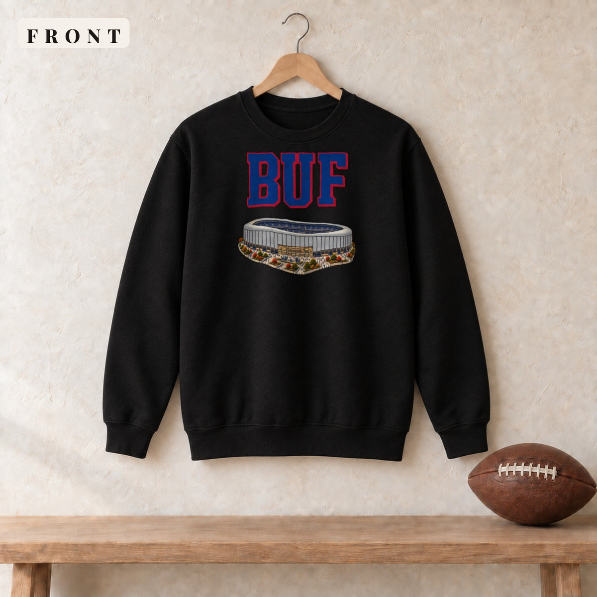 Crewneck · Black · front · Buffalo Home Field Advantage crewneck in black