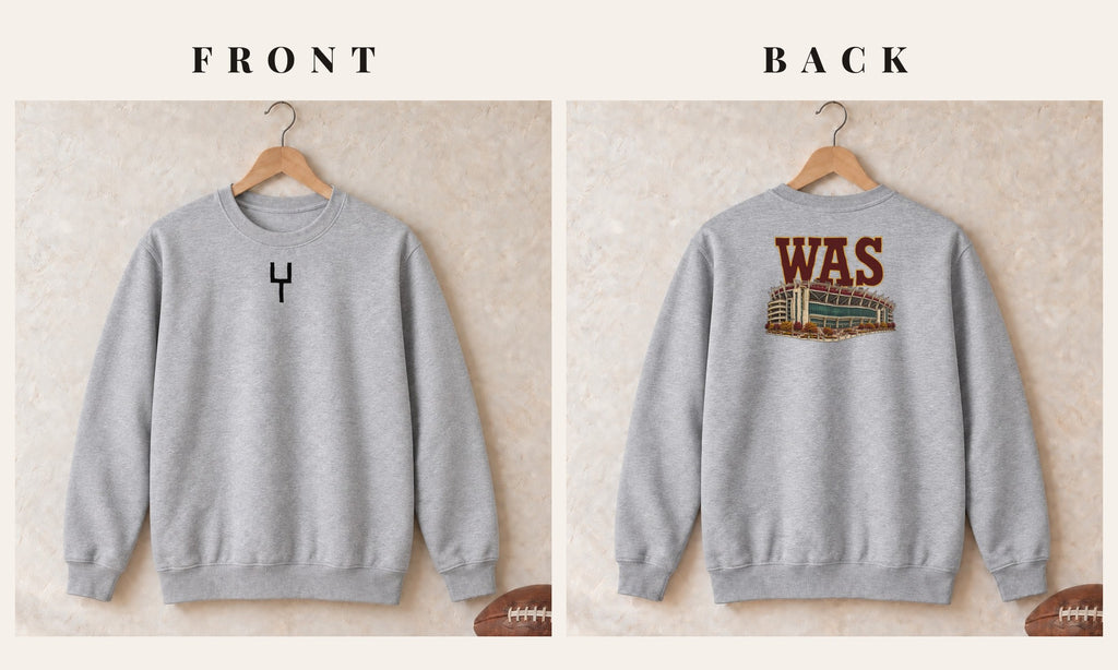 Crewneck + Goalpost Front · Sport Grey · front and back · Washington Home Field Advantage crewneck in sport grey