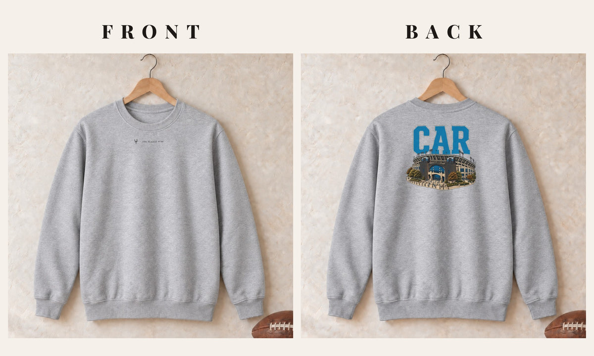 Crewneck + Logo Front · Sport Grey · front and back · Carolina Home Field Advantage crewneck in sport grey