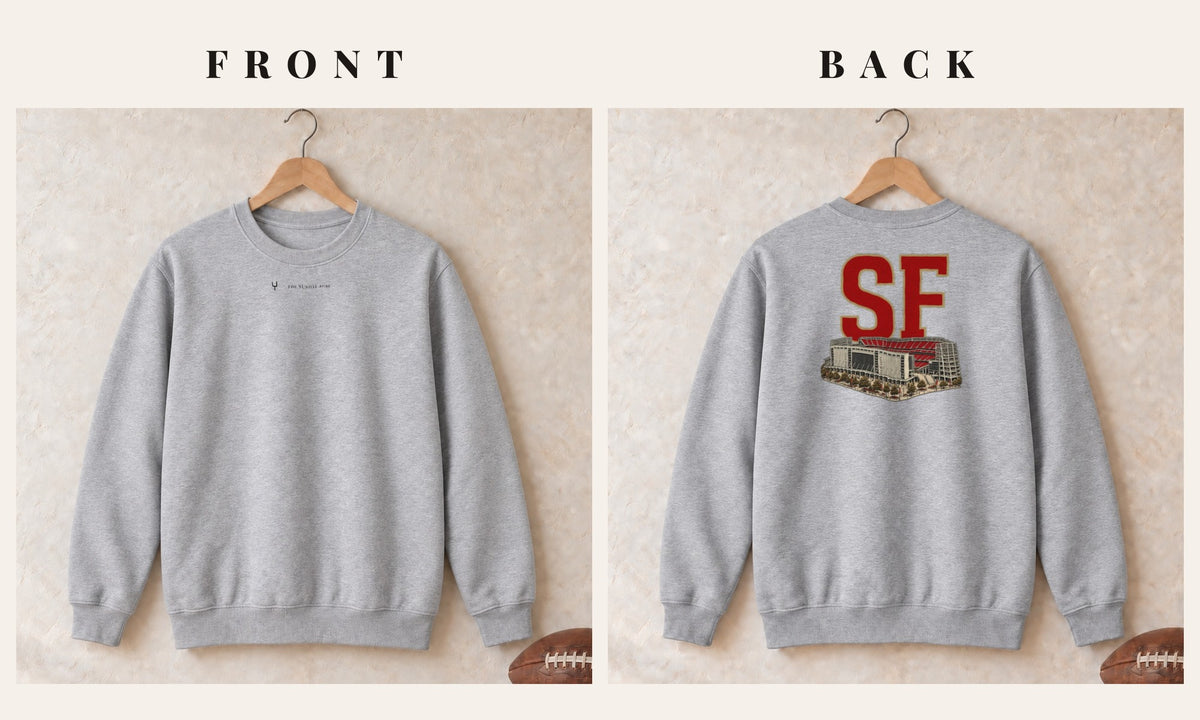 Crewneck + Logo Front · Sport Grey · front and back · San Francisco Home Field Advantage crewneck in sport grey