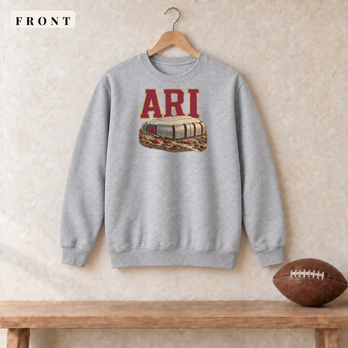 Crewneck · Sport Grey · front · Arizona Home Field Advantage crewneck in sport grey