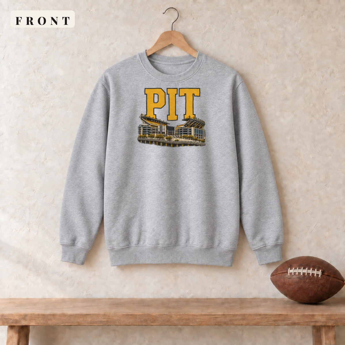 Crewneck · Sport Grey · front · Pittsburgh Home Field Advantage crewneck in sport grey