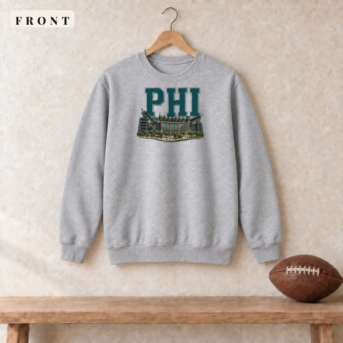 Crewneck · Sport Grey · front · Philadelphia Home Field Advantage crewneck in sport grey