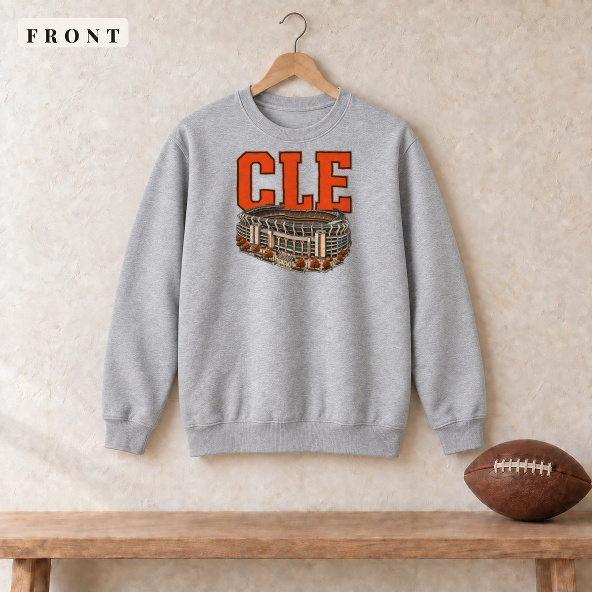 Crewneck · Sport Grey · front · Cleveland Home Field Advantage crewneck in sport grey