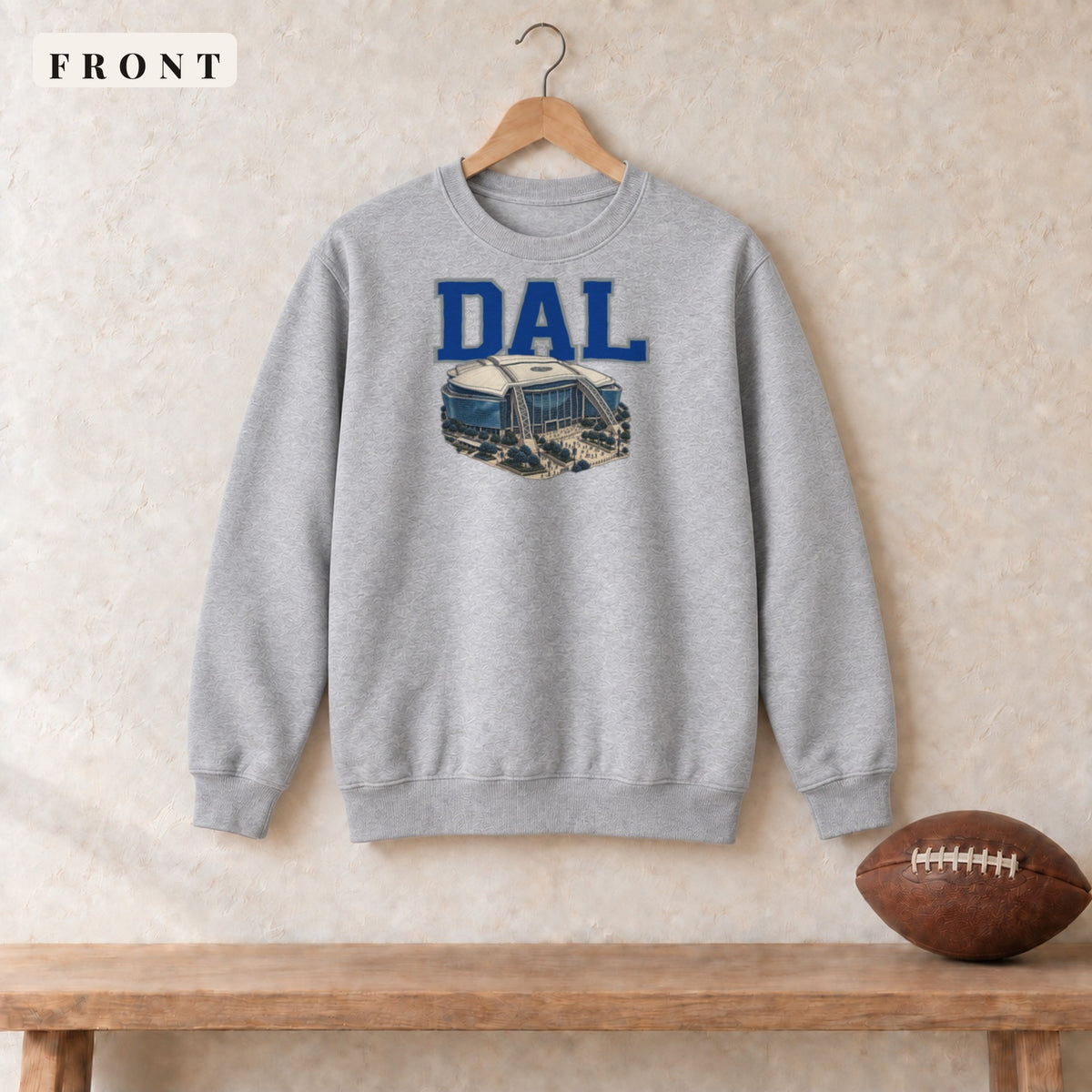 Crewneck · Sport Grey · front · Dallas Home Field Advantage crewneck in sport grey