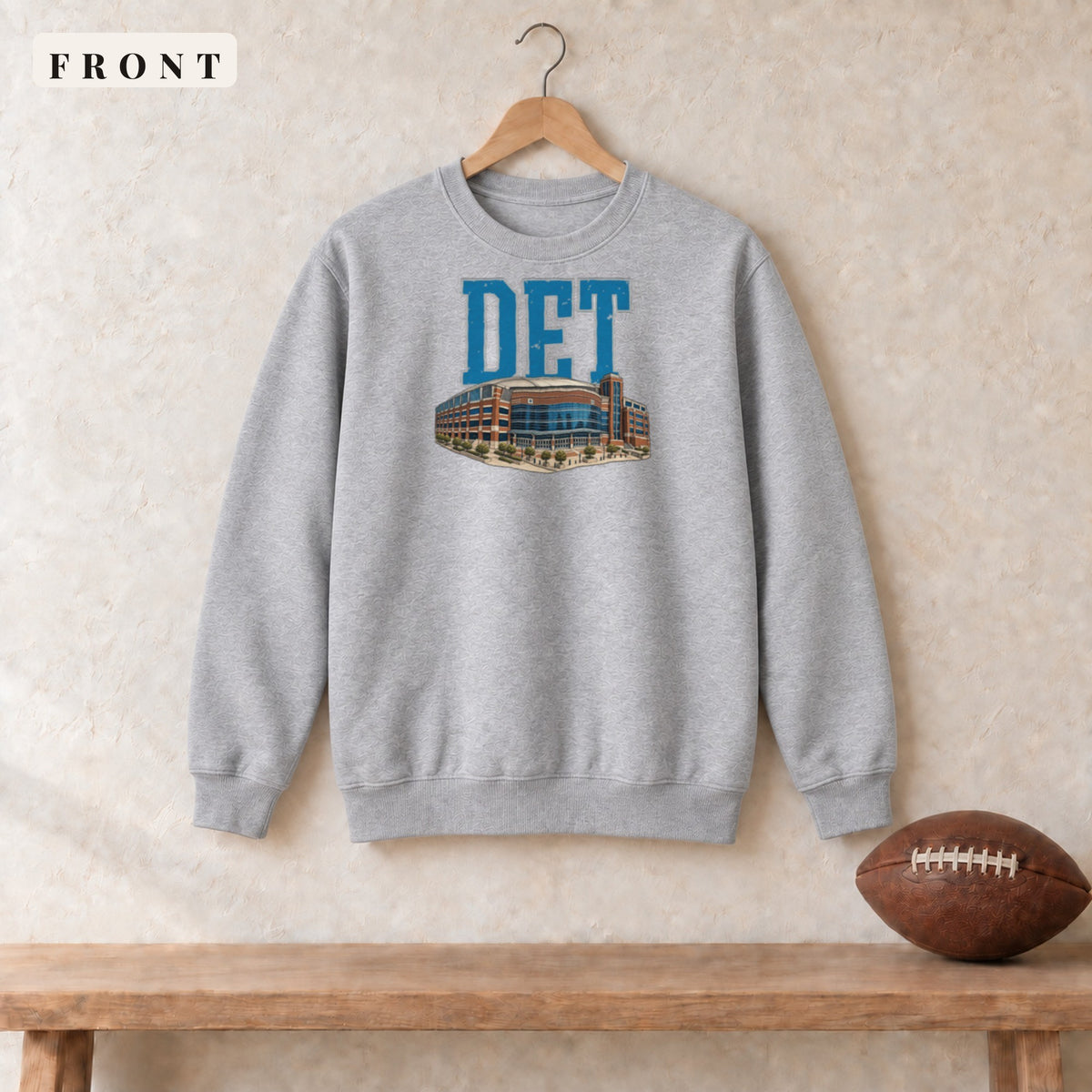 Crewneck · Sport Grey · front · Detroit Home Field Advantage crewneck in sport grey