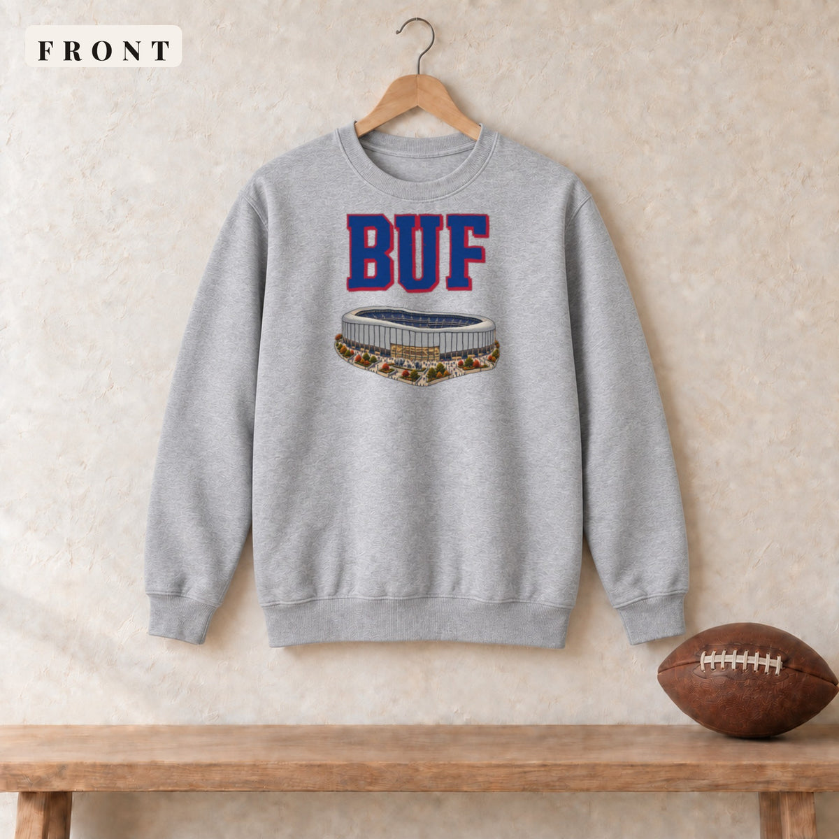 Crewneck · Sport Grey · front · Buffalo Home Field Advantage crewneck in sport grey