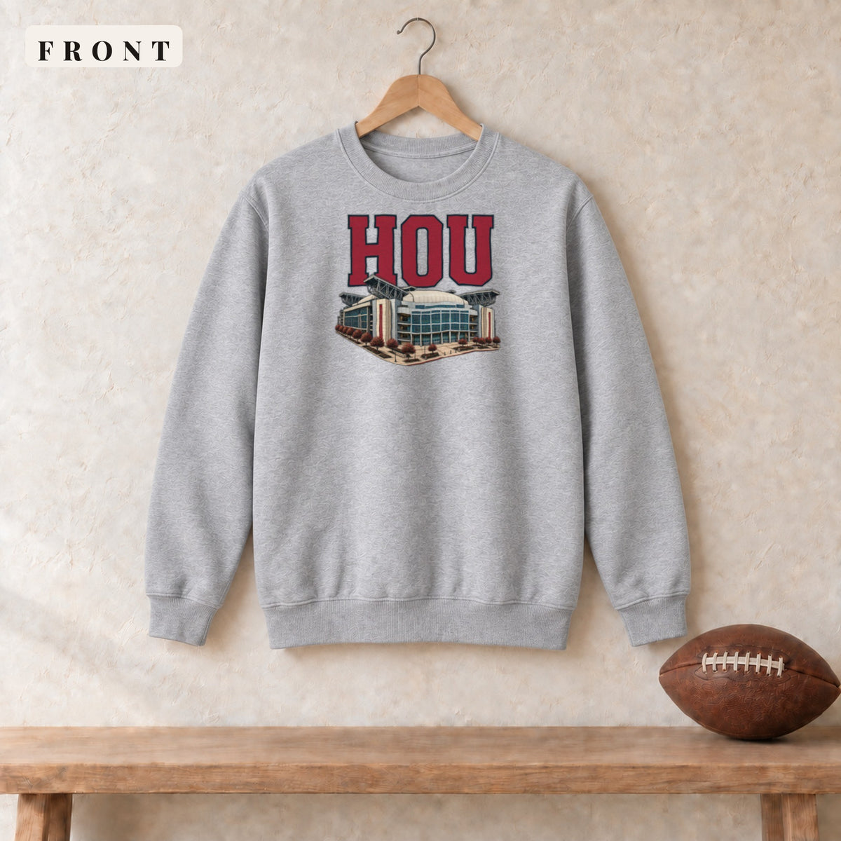 Crewneck · Sport Grey · front · Houston Home Field Advantage crewneck in sport grey