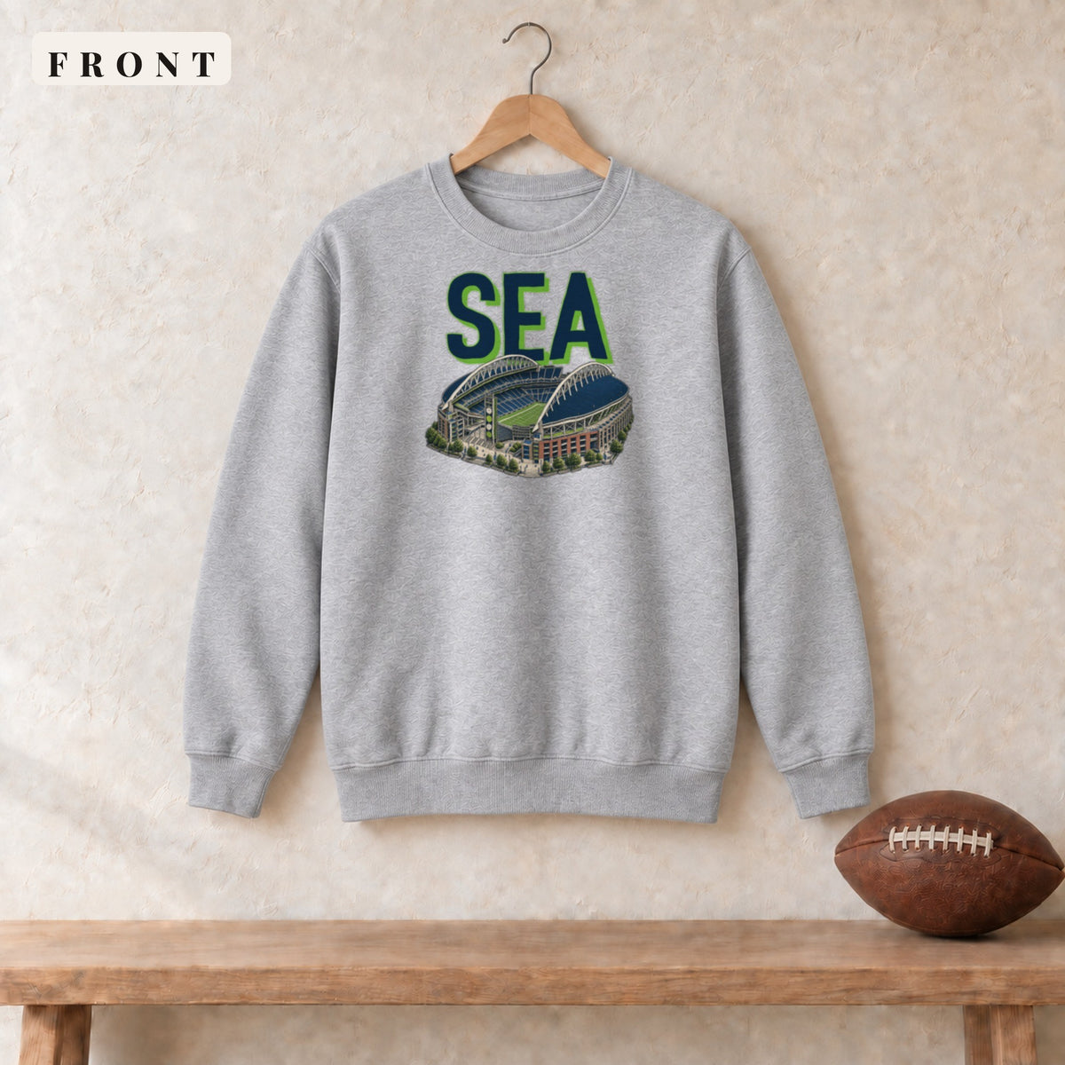 Crewneck · Sport Grey · front · Seattle Home Field Advantage crewneck in sport grey