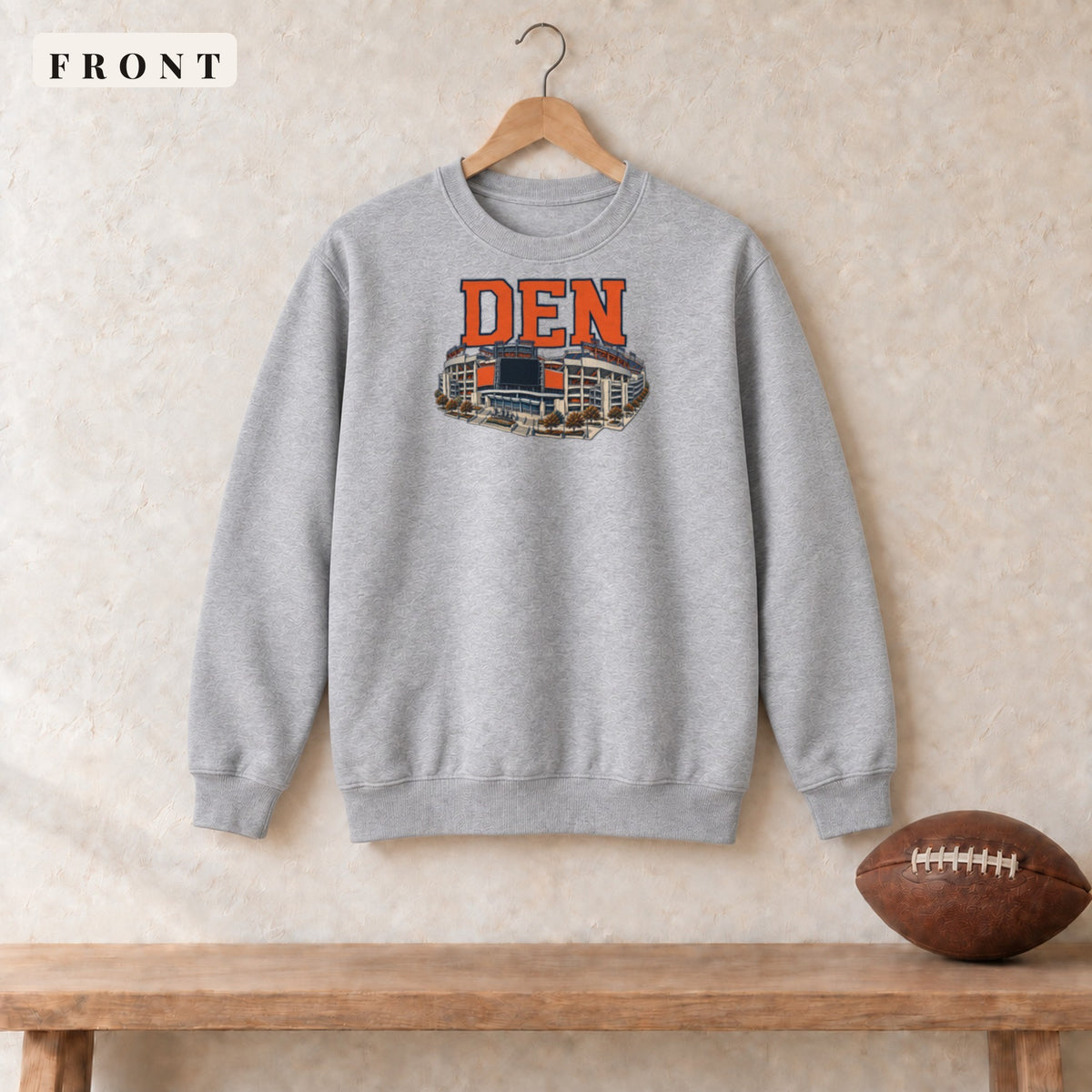 Crewneck · Sport Grey · front · Denver Home Field Advantage crewneck in sport grey