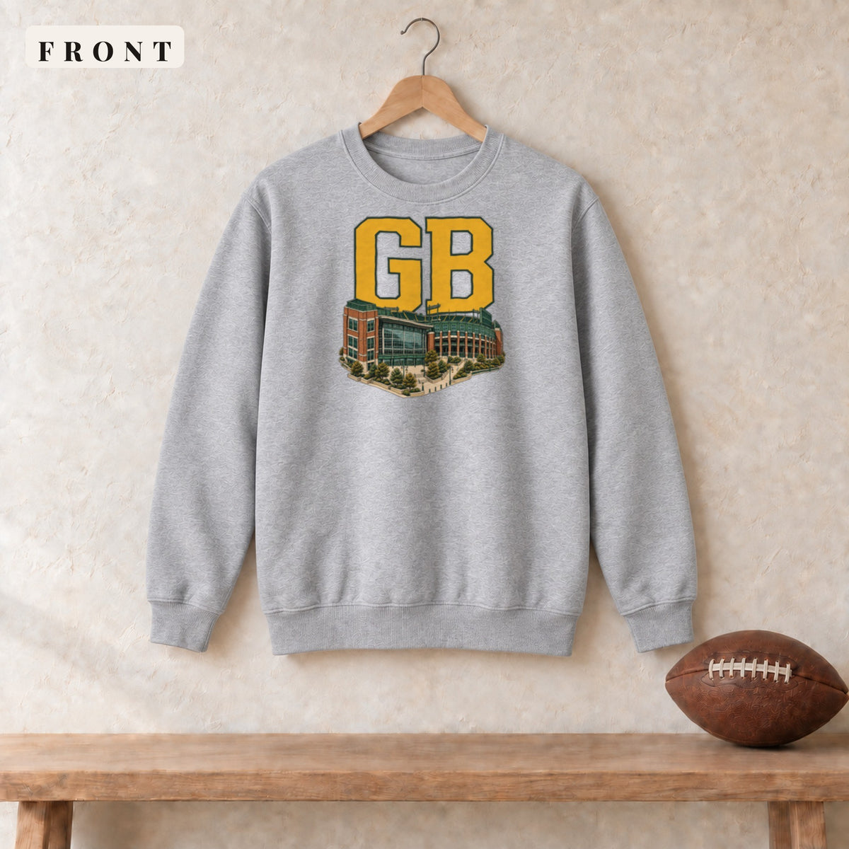 Crewneck · Sport Grey · front · Green Bay Home Field Advantage crewneck in sport grey