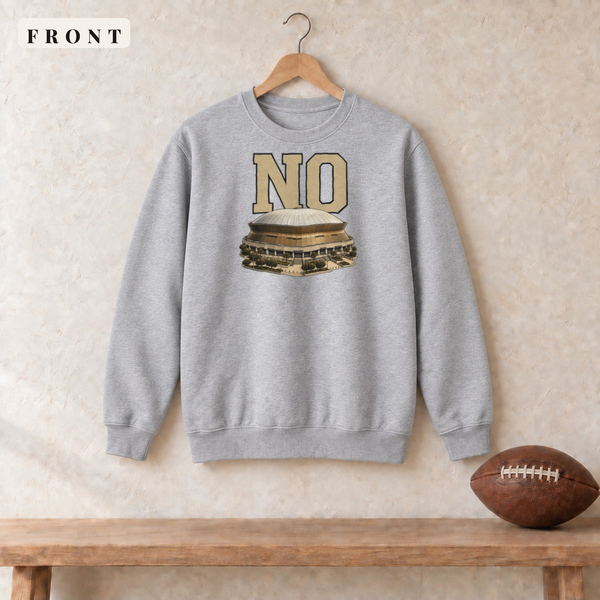 Crewneck · Sport Grey · front · New Orleans Home Field Advantage crewneck in sport grey