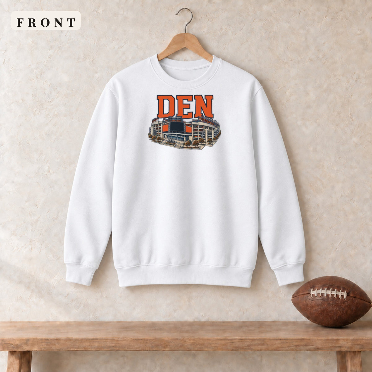 Crewneck · White · front · Denver Home Field Advantage crewneck in white