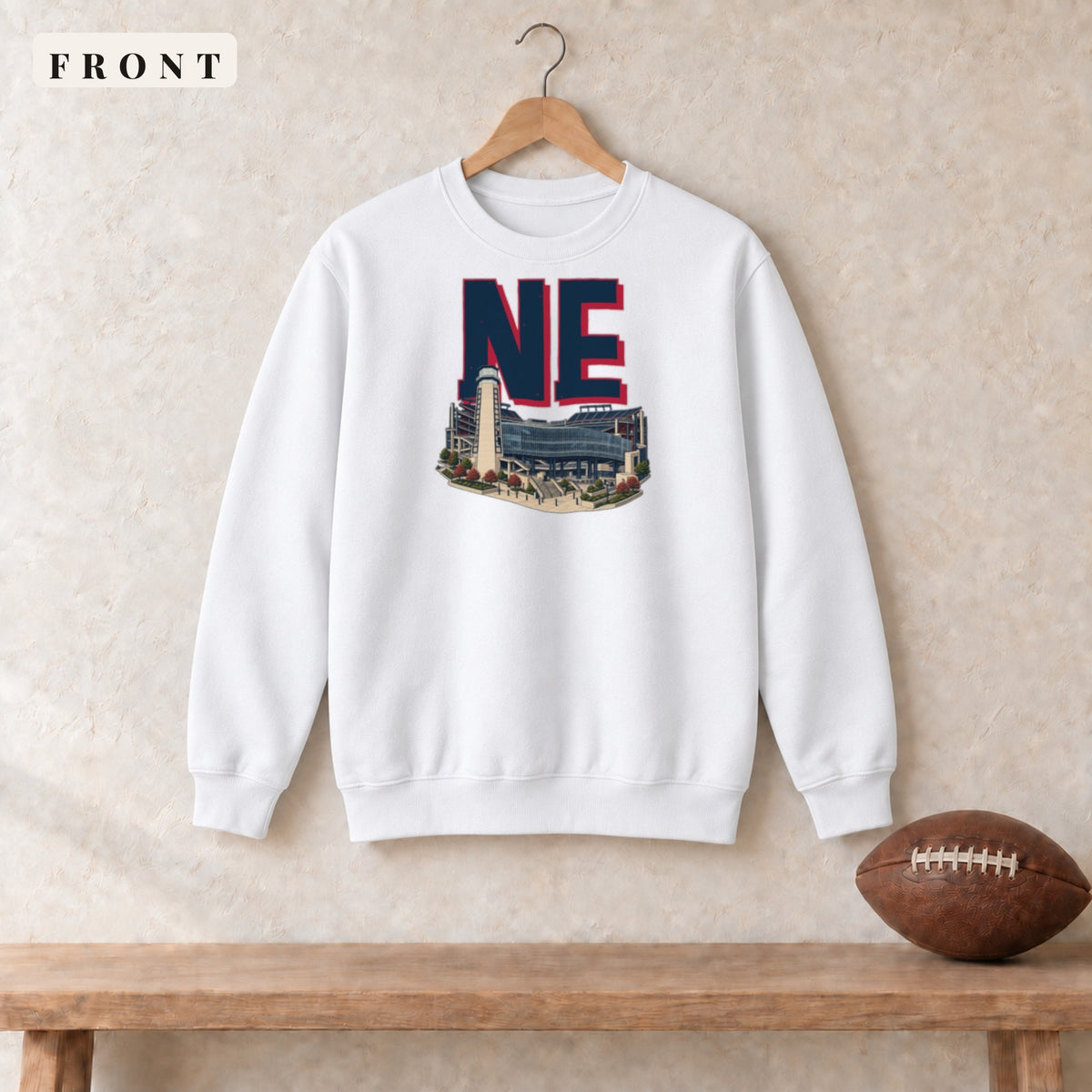 Crewneck · White · front · New England Home Field Advantage crewneck in white
