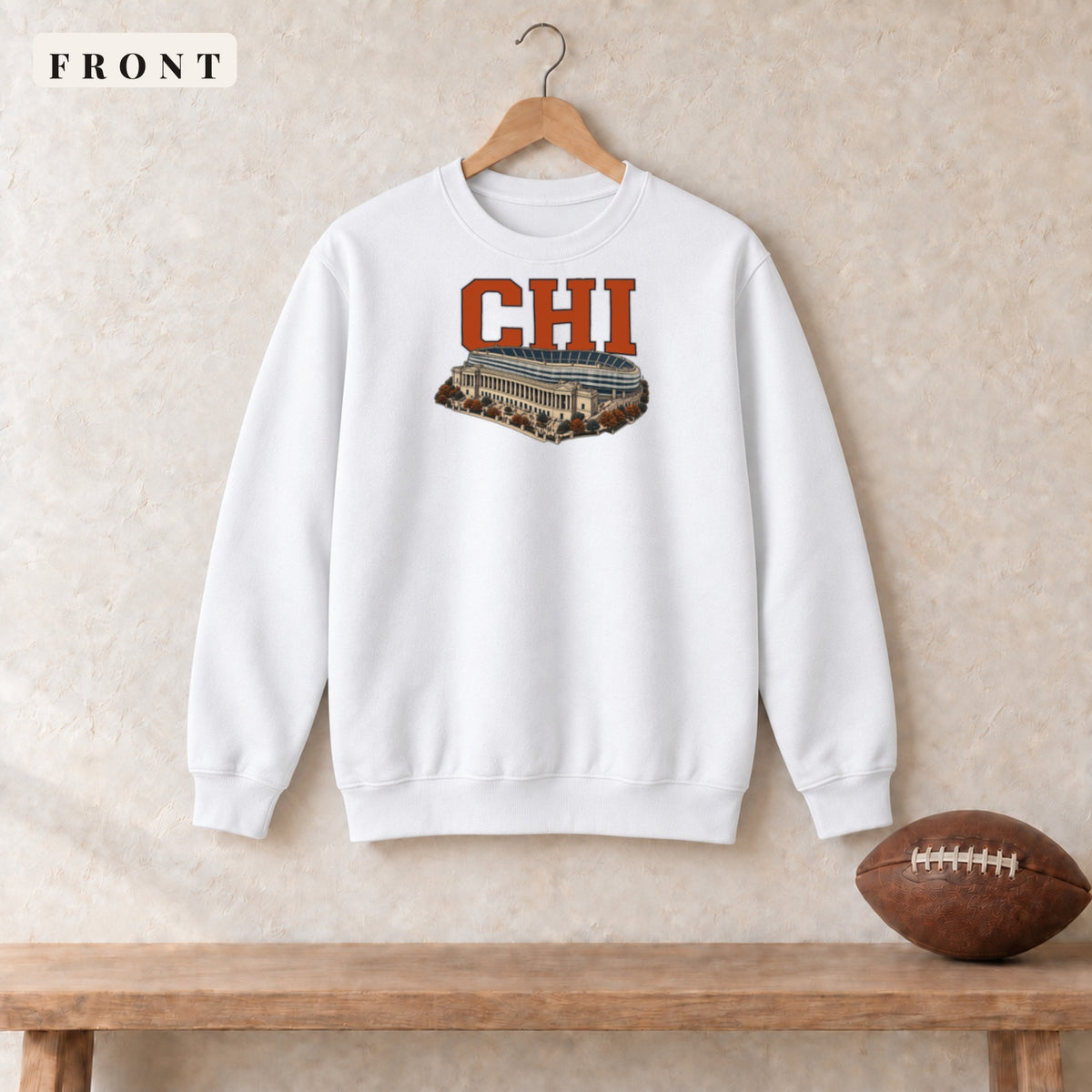 Crewneck · White · front · Chicago Home Field Advantage crewneck in white