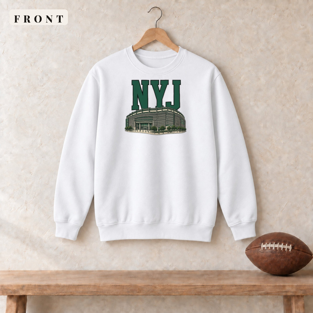 Crewneck · White · front · New York Green Home Field Advantage crewneck in white