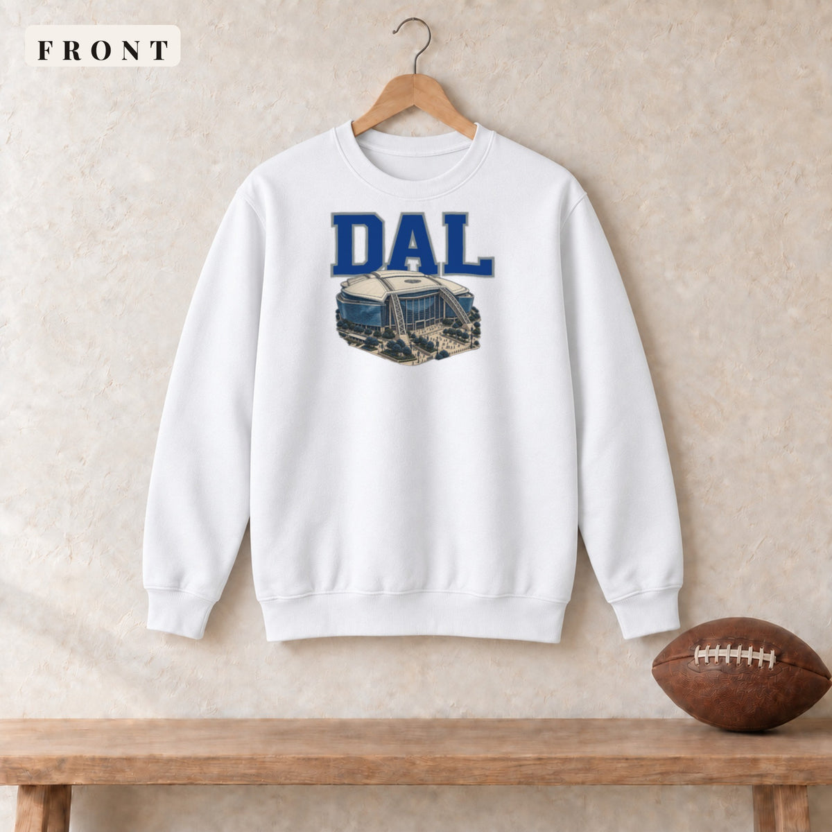 Crewneck · White · front · Dallas Home Field Advantage crewneck in white
