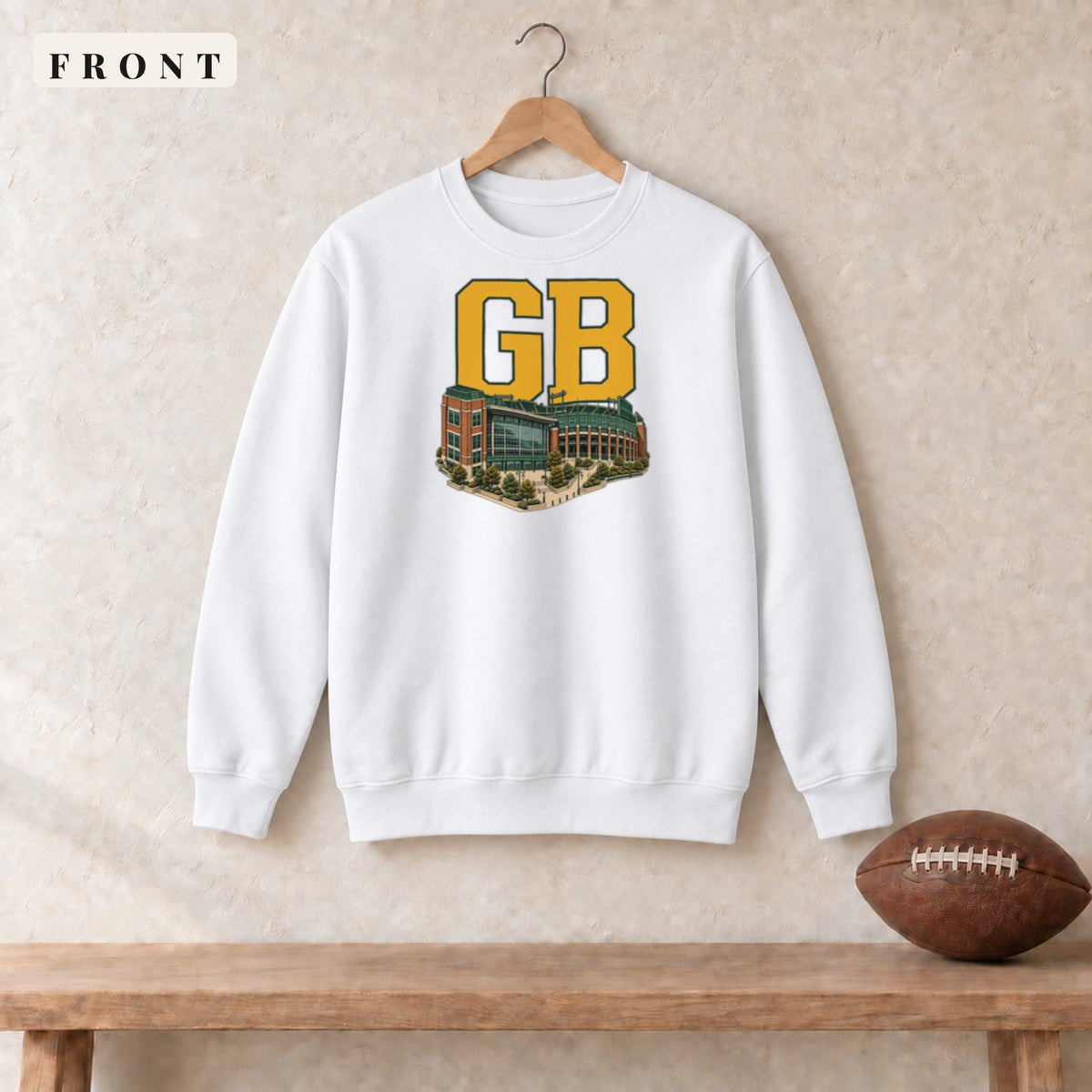Crewneck · White · front · Green Bay Home Field Advantage crewneck in white