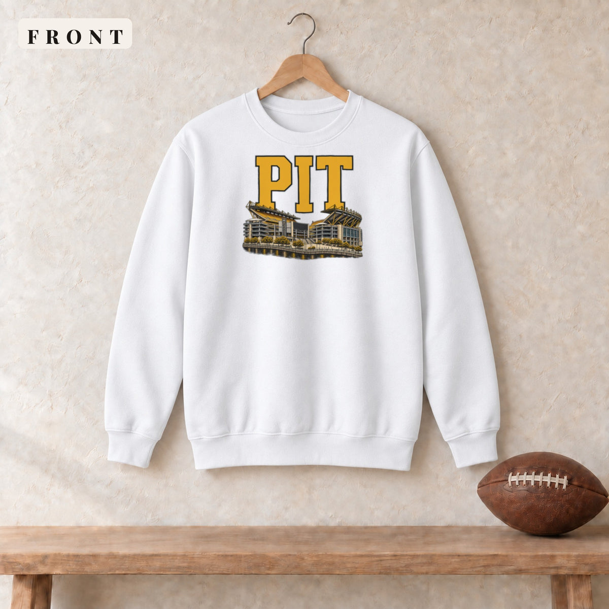 Crewneck · White · front · Pittsburgh Home Field Advantage crewneck in white