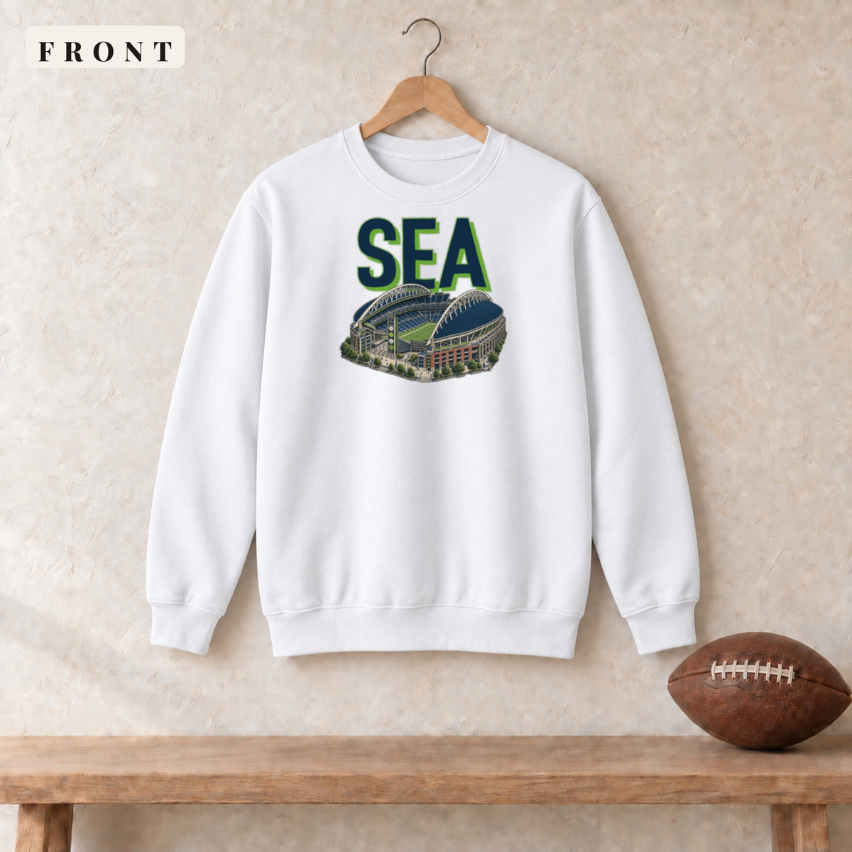 Crewneck · White · front · Seattle Home Field Advantage crewneck in white