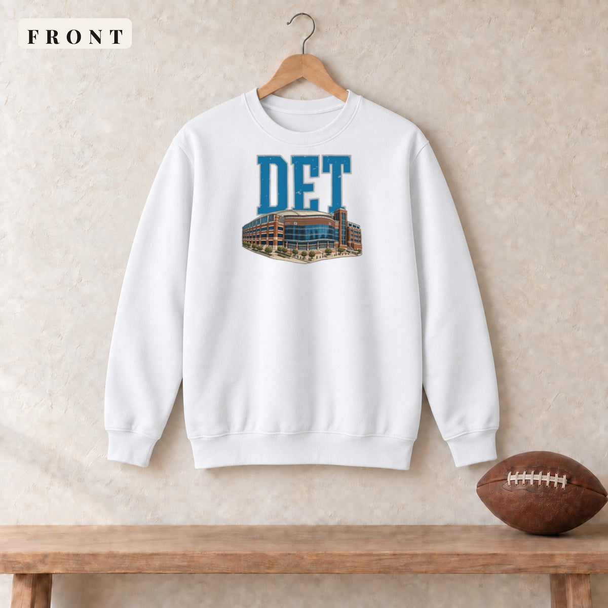 Crewneck · White · front · Detroit Home Field Advantage crewneck in white